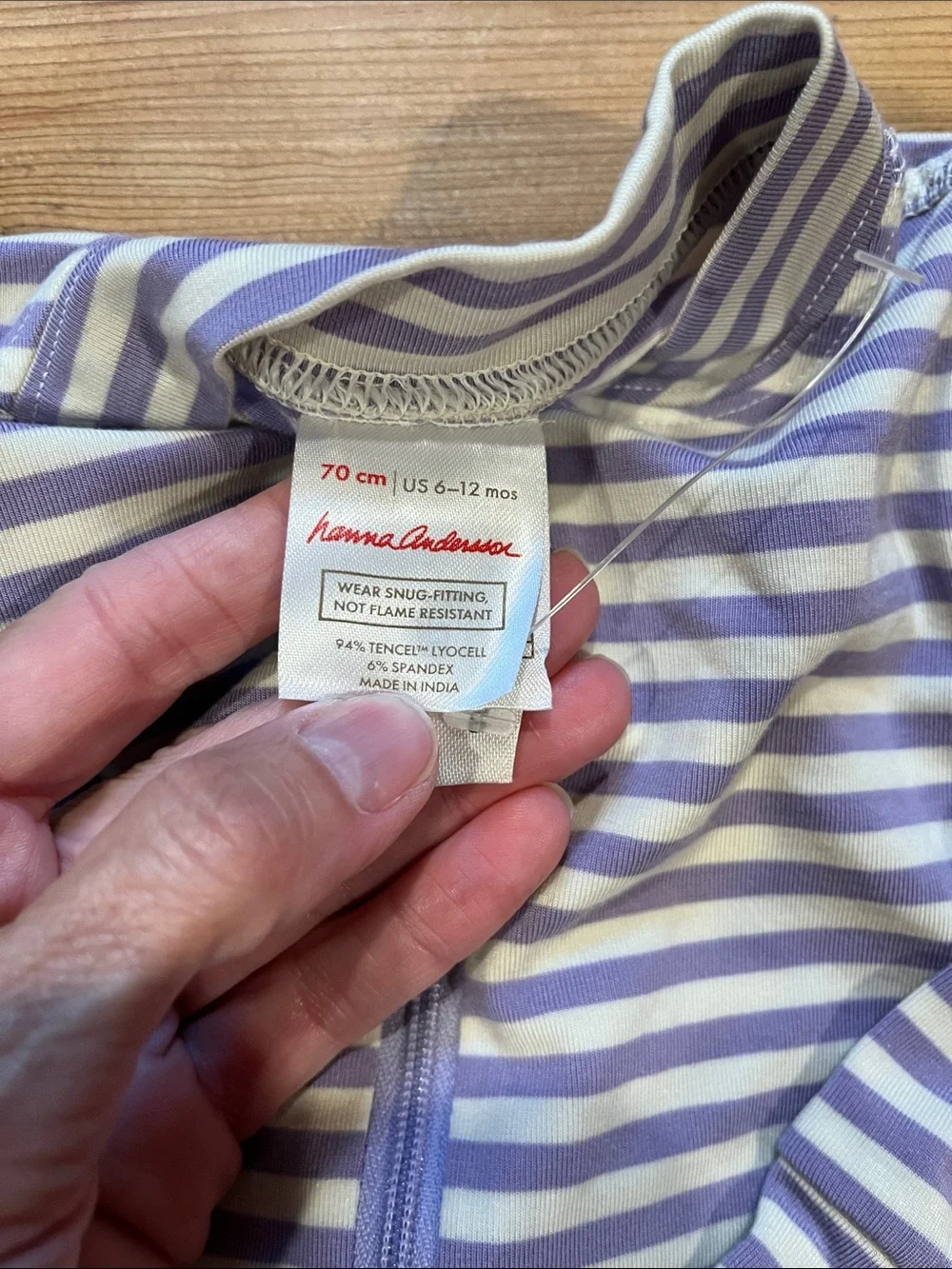 HANNA ANDERSSON 70 Purple Stripe Romper Jumper
